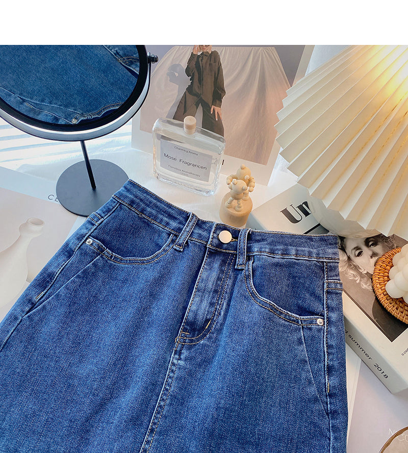 Retro and versatile high waist skirt  5638