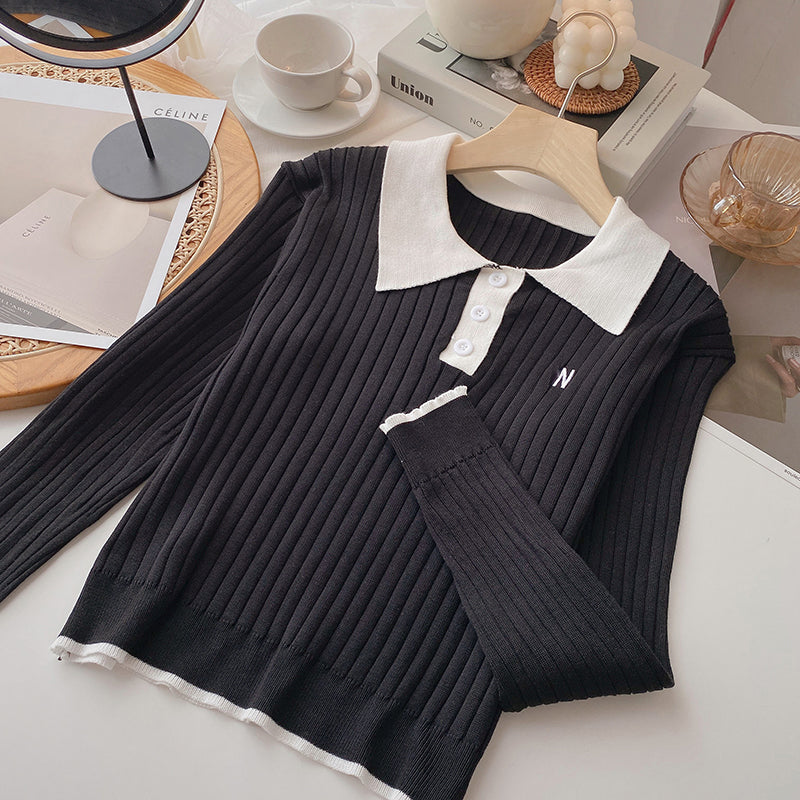 Vielseitiger altersreduzierender Pullover mit schmaler Passform 6624