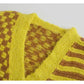 V-neck stripe knitted cardigan sweater coat  7505