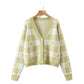 Lockerer Cardigan mit V-Ausschnitt + gestrickter Trageriemen, zweiteiliges Set 7470