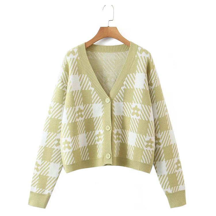 Lockerer Cardigan mit V-Ausschnitt + gestrickter Trageriemen, zweiteiliges Set 7470