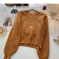 Vintage design chain round neck Pullover long sleeve Sequin Knitted Top  6010