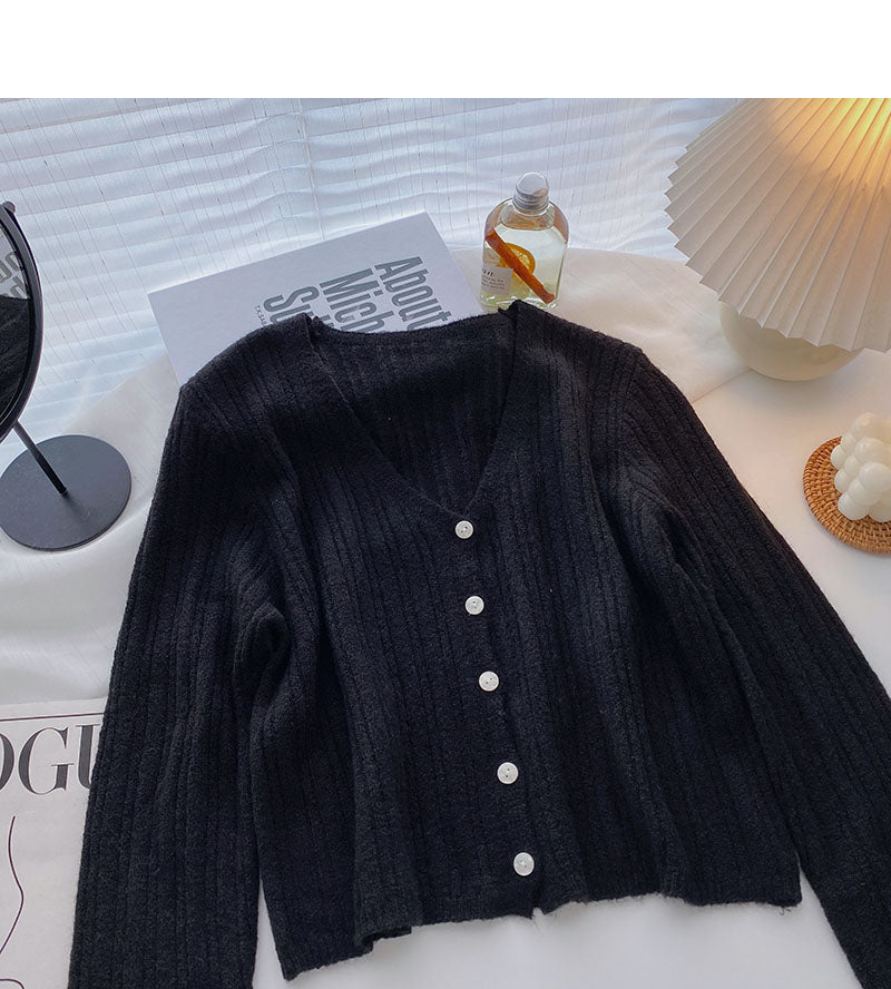 Korean style versatile popular V-neck blouse  5851