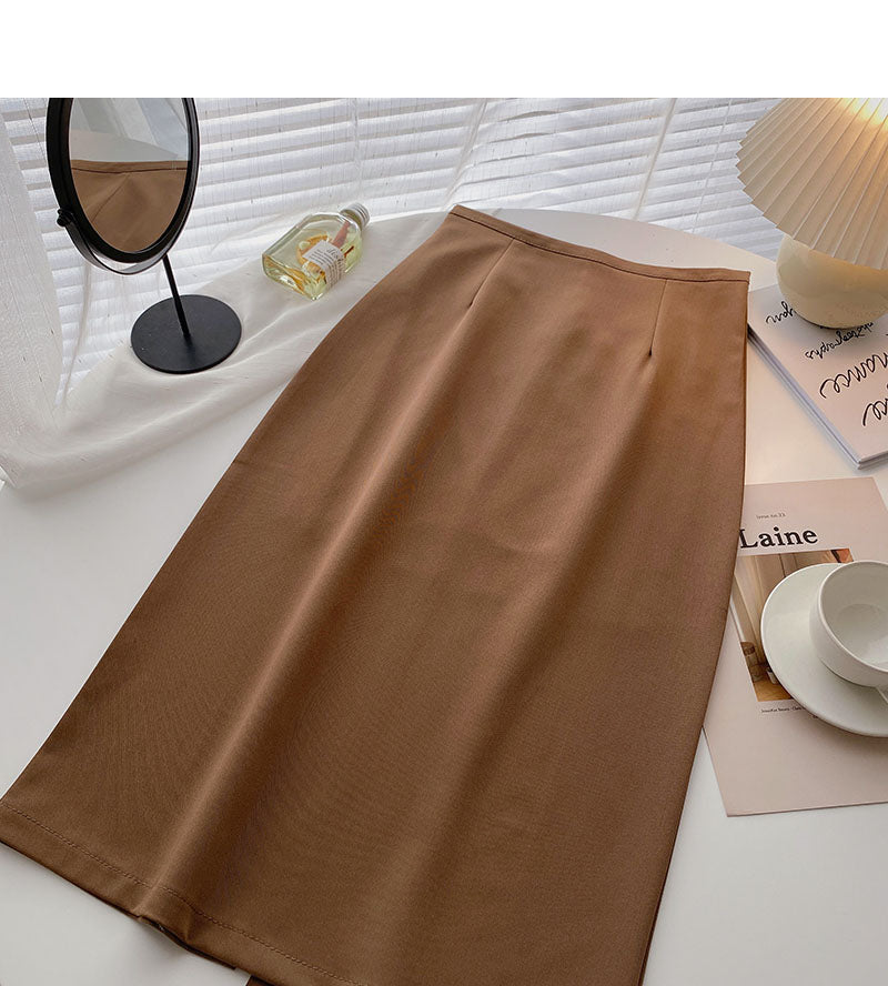 Split design, casual and versatile, popular high waist A-line skirt  5701