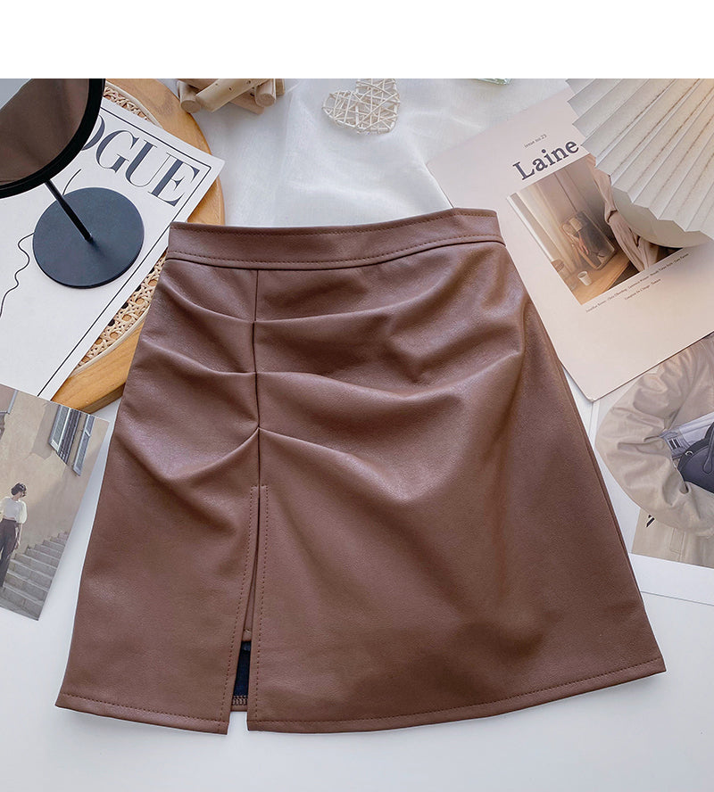 Neuer koreanischer Retro-Stil, schmaler, plissierter Hüftwickelrock 5574