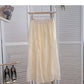 New Korean version super fairy foreign style solid color long skirt  5796