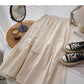 Versatile fashion solid high waist A-shaped medium length skirt  5814