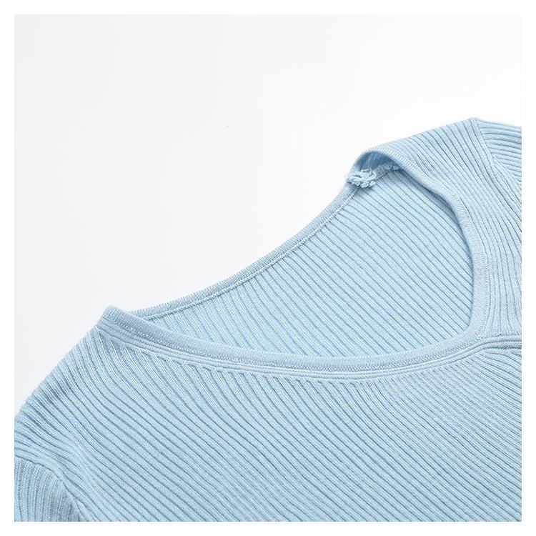 Ausschnitt mit unregelmäßigem Design schmal gestrickt 7306