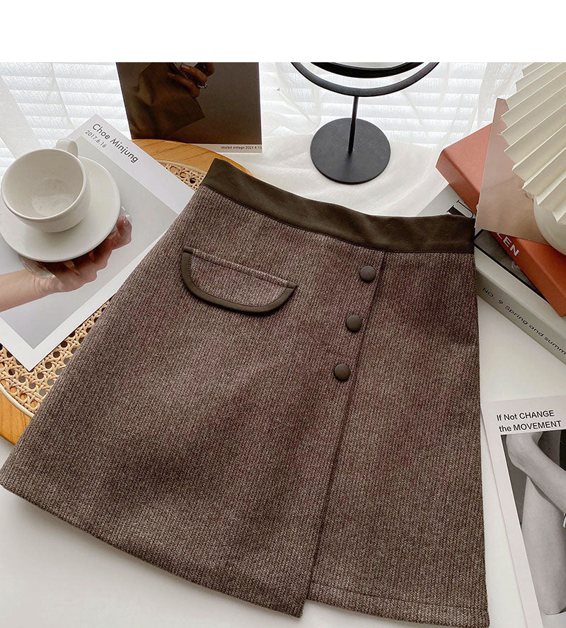 Neuer personalisierter dünner Split-Rock mit hoher Taille im koreanischen Stil 5544