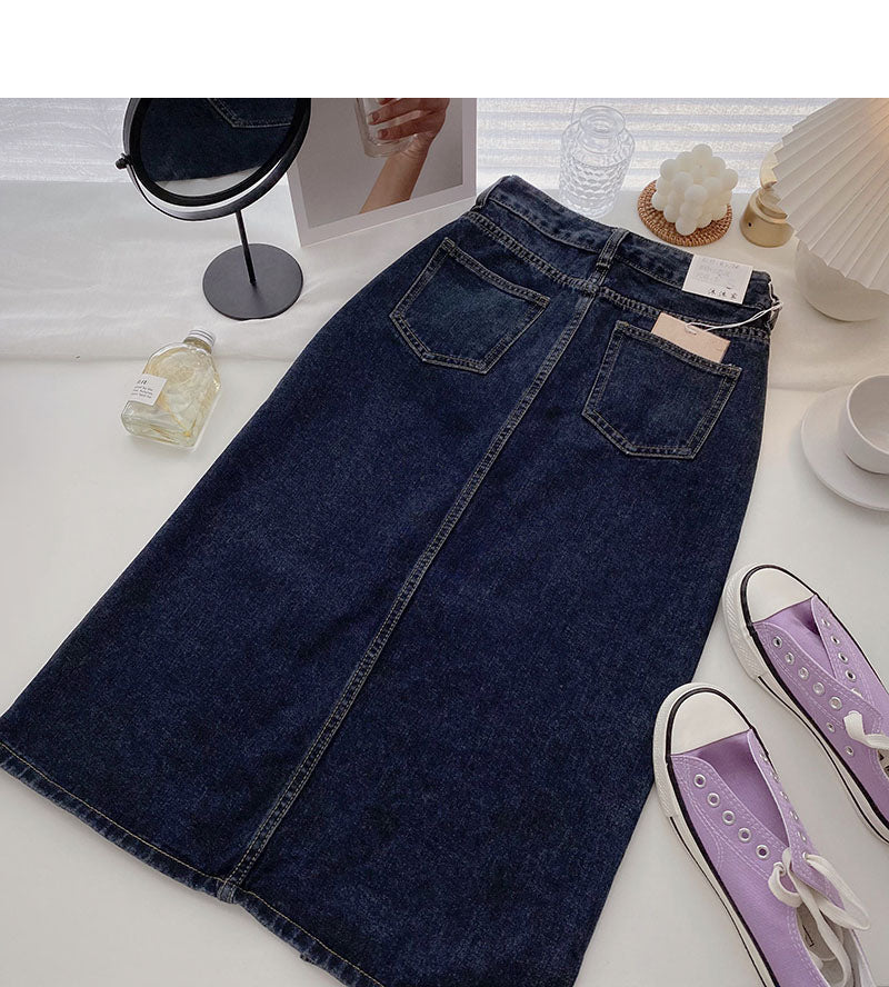 Korean minority design split high waist fashion A-line skir 5723