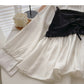 Shirt Female Minority design color matching drawstring fake two pieces  6287