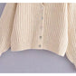 Lazy style leisure temperament loose knit cardigan sweater coat  7365