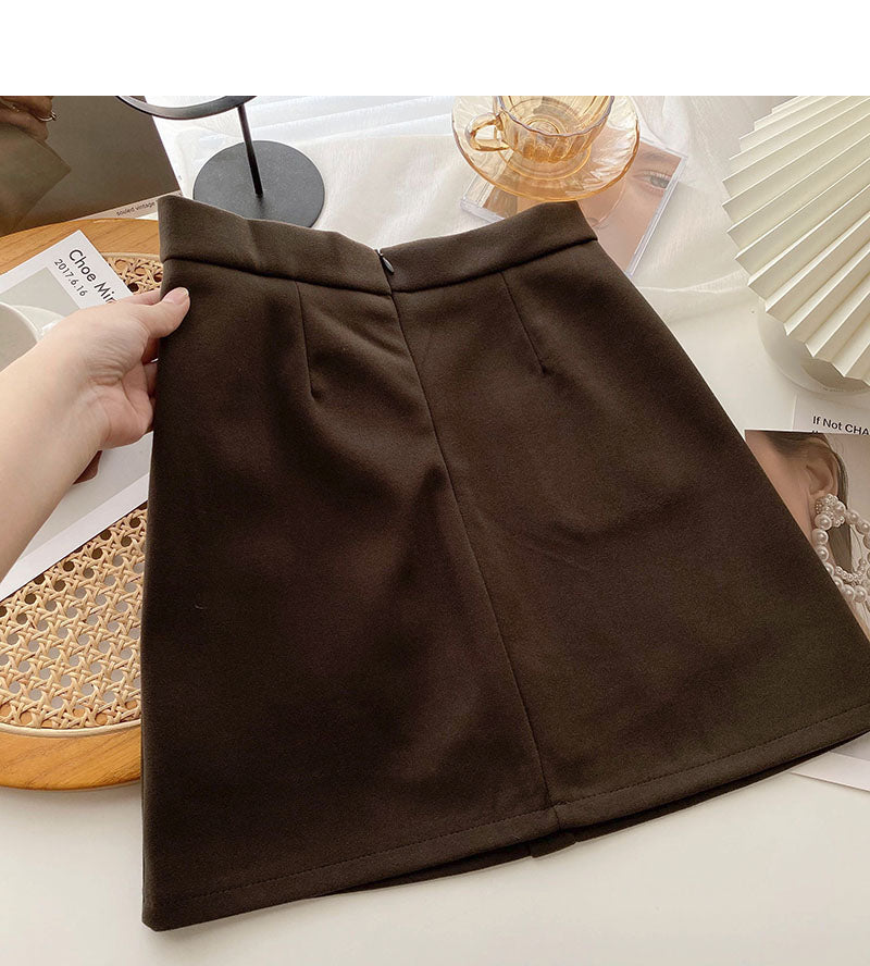 New Korean fashion retro small pocket skirt trend  5554