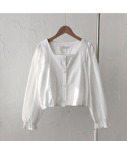 Design sense niche shirt versatile blouse  6256