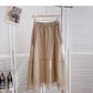 Korean version of slim and long A-line skirt with vertical feeling  5810