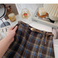 Vielseitiger Rock in A-Linie mit kariertem Retro-Muster und hoher Taille 5596