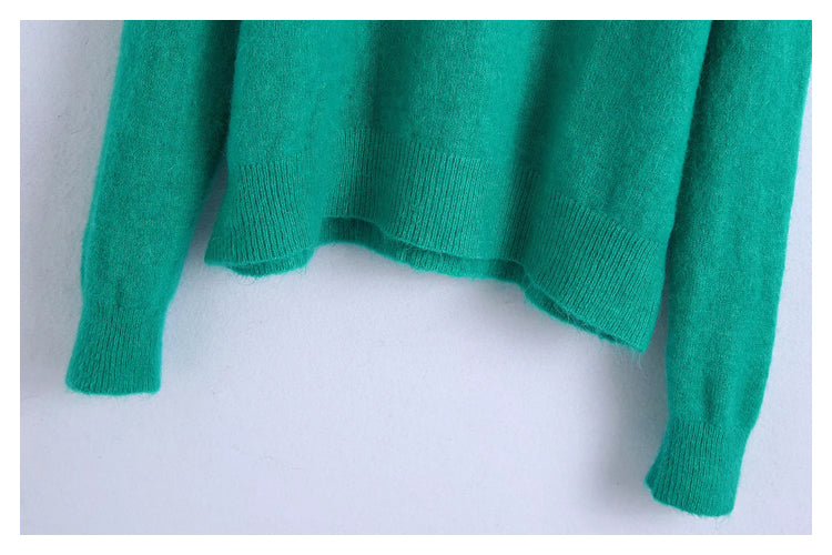 New simple and versatile round neck Pullover long sleeve sweater  7427