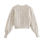 Sweet artificial jewelry button sweater cardigan jacket  7333