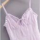 Ear edge Jacquard lace up mini suspender skirt  7088