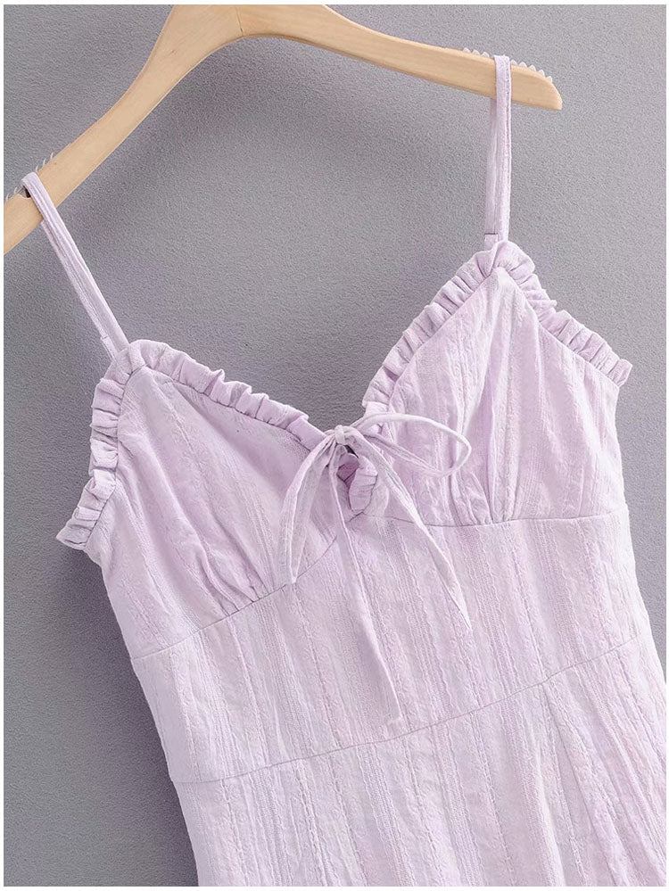 Ear edge Jacquard lace up mini suspender skirt  7088