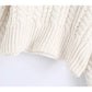 Vintage Twist Pullover ausgehöhlter achtfädiger Strickpullover 7172