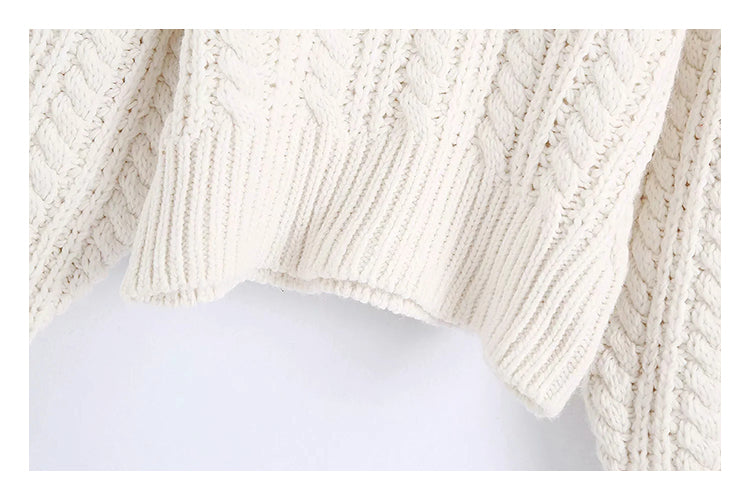 Vintage Twist Pullover ausgehöhlter achtfädiger Strickpullover 7172