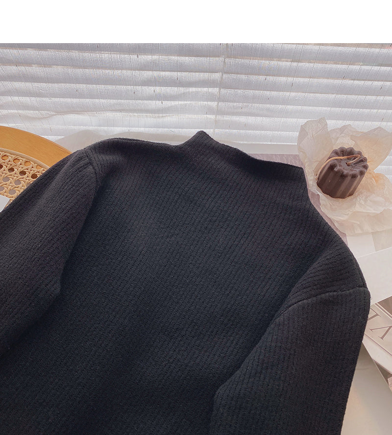 Vielseitiger, einfacher Pullover mit langen Ärmeln und Saum 6623