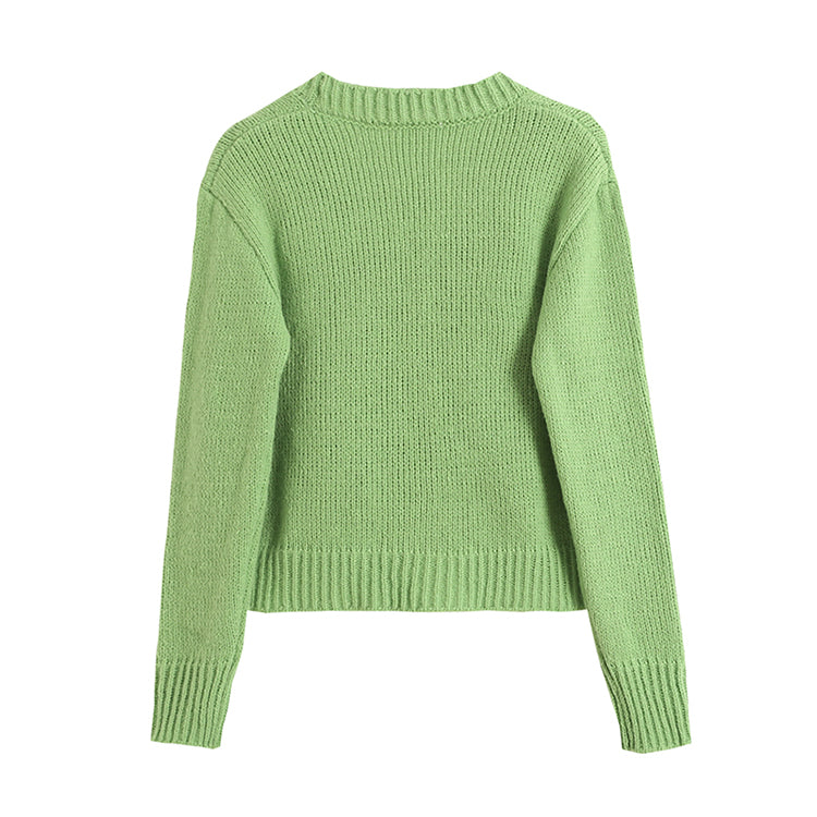 Kurzer Cardigan mit Blumenstickerei und V-Ausschnitt 7396