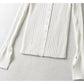 Single breasted flare sleeve pit stripe solid color sweater  7384