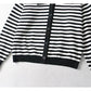 Korean Vintage striped sweater loose sweater coat  7450