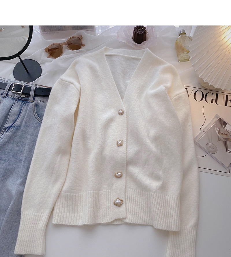 Korean retro personalized single breasted top fashion  5977
