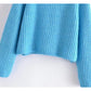 Lazy wind high neck spike knit sweater short sweater  7457
