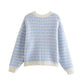 French celebrity jacquard knitted cardigan coat  7372