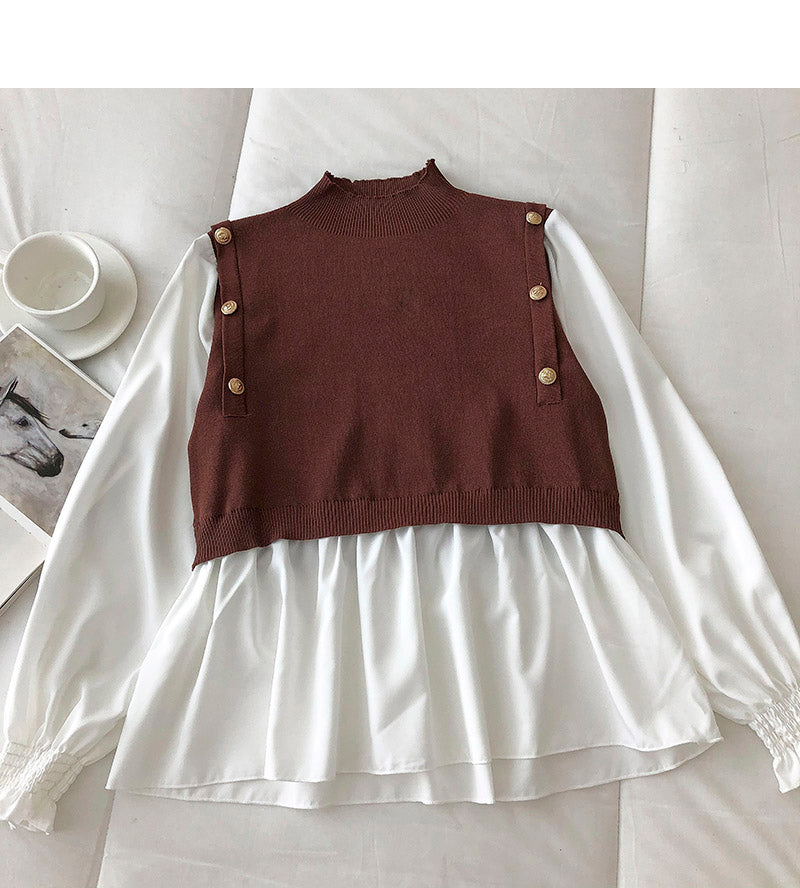 New Korean round neck retro thin wool sweater for women  6471