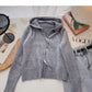 Cardigan knit Hooded Jacket versatile long sleeve top  6522