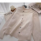 Single breasted irregular design fashion lazy loose top  5899