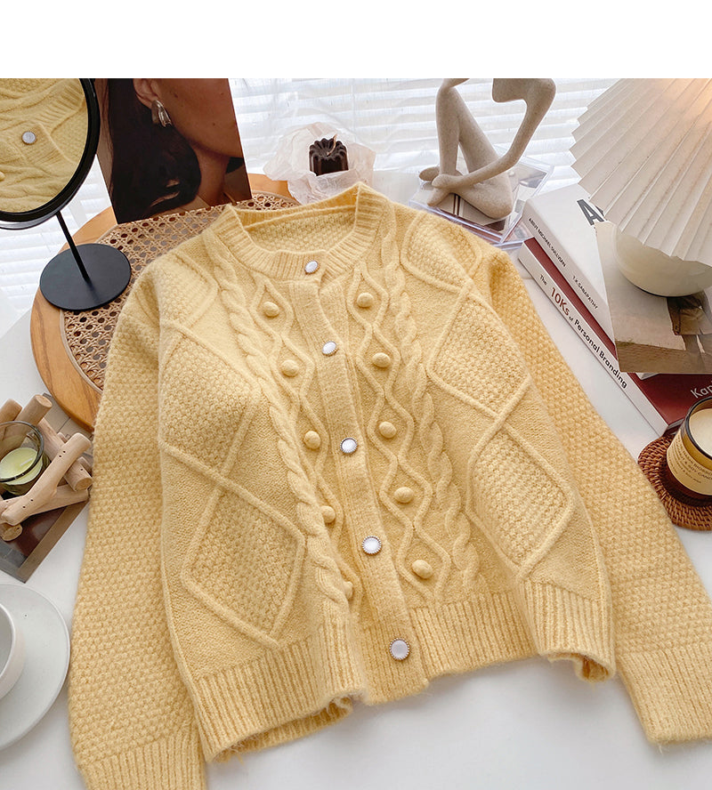 Einfarbiger Top-Design-Pullover im Retro-Stil im koreanischen Stil 5991