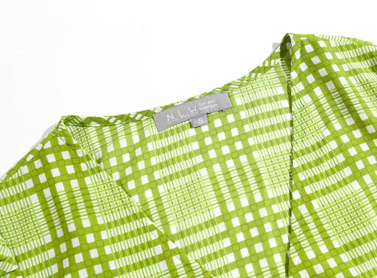 Waist lace up tea break skirt breasted lady dress  7074