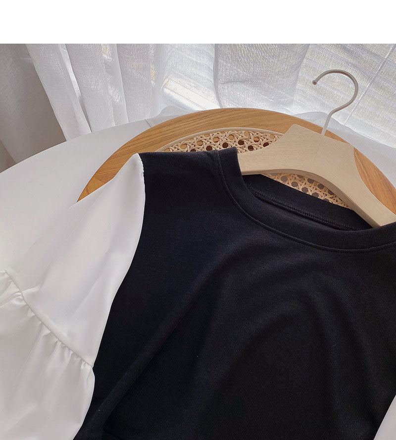 New Korean pleated long sleeve slim shirt  6277
