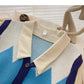 Korean long sleeve Vintage stitching knit top  6631