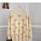 Pull jacquard Lazy Wind Love à manches longues et fines, marée 6172