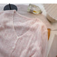 Korean small short long sleeve V-neck knitted cardigan  6493