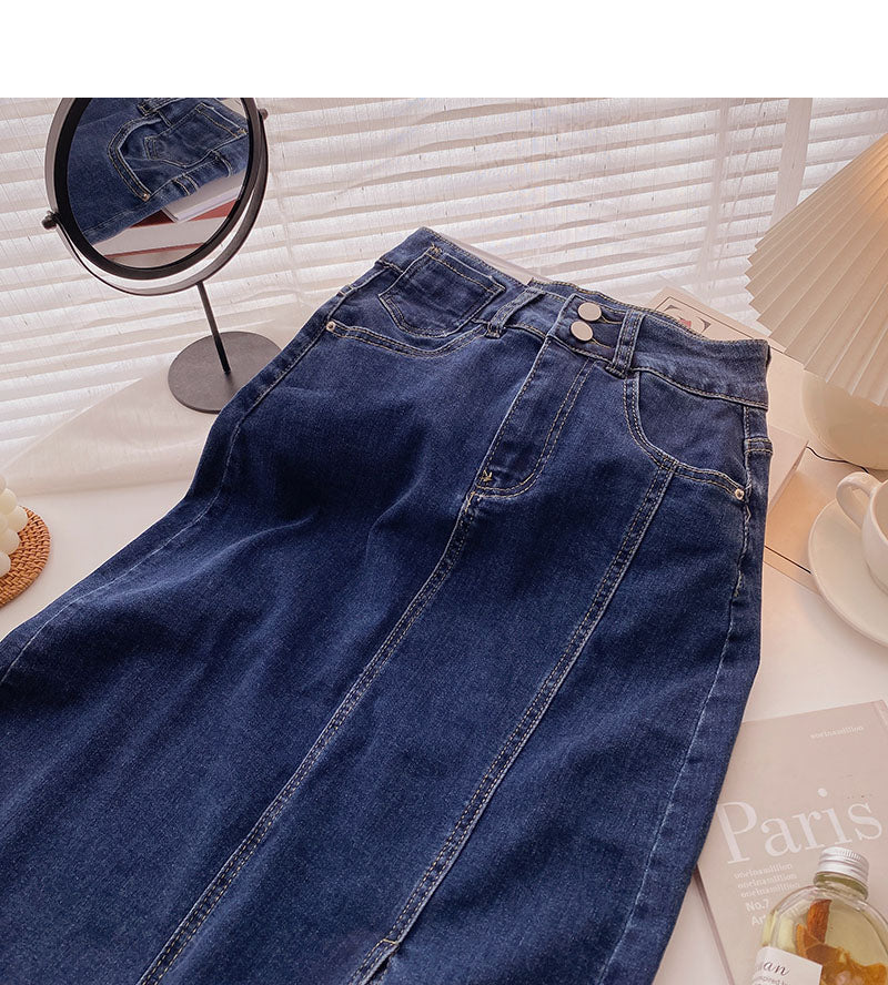New Korean style fashionable temperament retro A-line skirt  5715