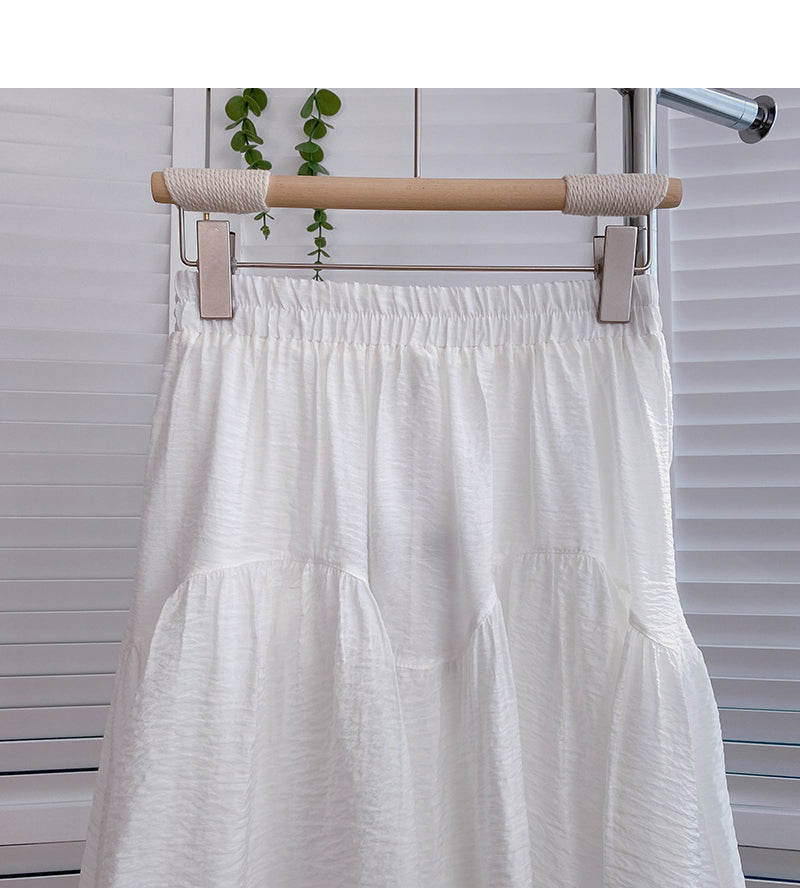 Korean version of gentle hanging medium length skirt  5798