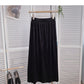 Hong Kong style solid color slim high waist A-shaped medium length skirt  5791