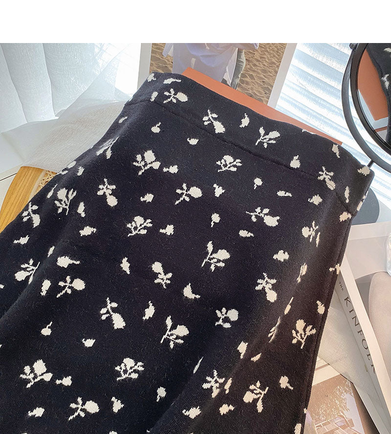 Design im koreanischen Stil, schlankes Temperament, Rock in A-Linie, hohe Taille, elastisch 5768