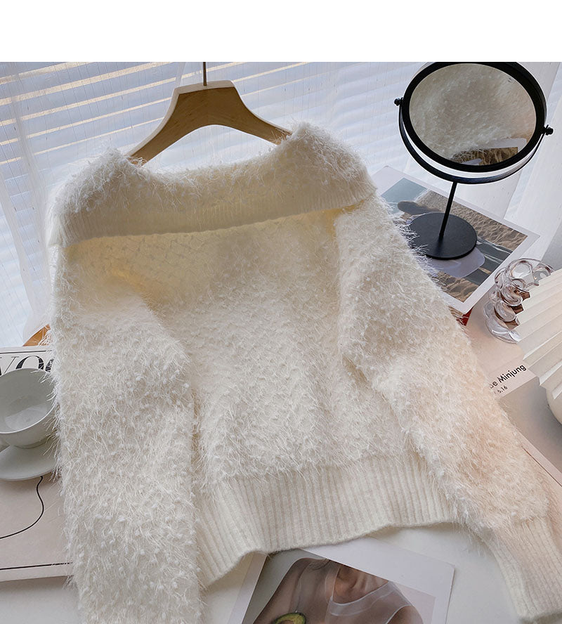 Korean minority design bow tassel long sleeve top  6583
