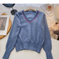 Knitted sweater women's retro fashion versatile  6164