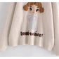 Sweet little girl jacquard cute wind loose knit sweater  7410