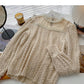 French lace shirt long sleeve Pullover Top  6343